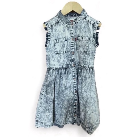 Levi’s Girls Denim Dress Button Front 6-7YRS - Picture 1 of 3